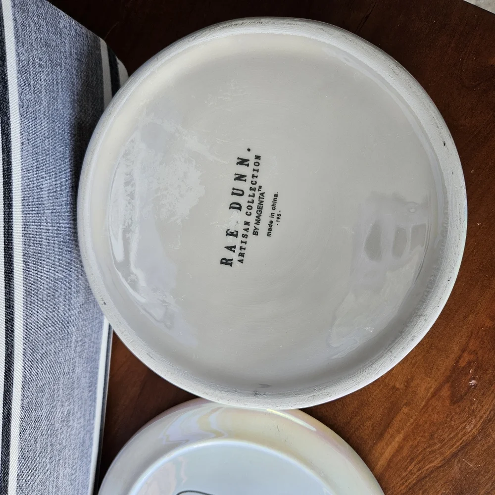 Rae Dunn Hello Pretty Ceramic Storage Container Iridescent